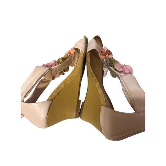 Patrizia By Spring Step Womens Floral Wedge Sandals Size 9 Tan & Pink - Picture 8 of 9